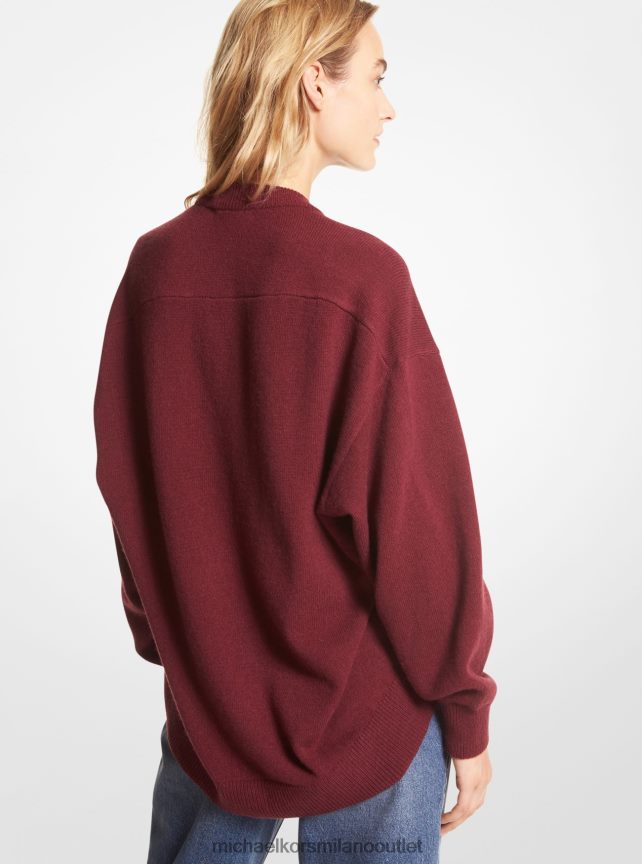 Michael Kors Maglia in misto lana e cashmere donne merlot P06L0L426 vestiario