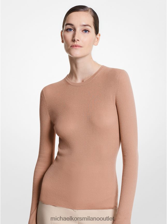 Michael Kors Maglione in cashmere leggerissimo della collezione Hutton donne abbronzatura P06L0L3501 vestiario
