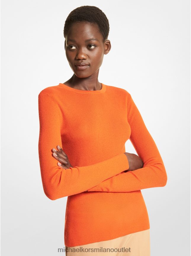 Michael Kors Maglione in cashmere leggerissimo della collezione Hutton donne arancia P06L0L3508 vestiario