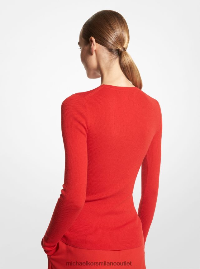 Michael Kors Maglione in cashmere leggerissimo della collezione Hutton donne papavero P06L0L3492 vestiario