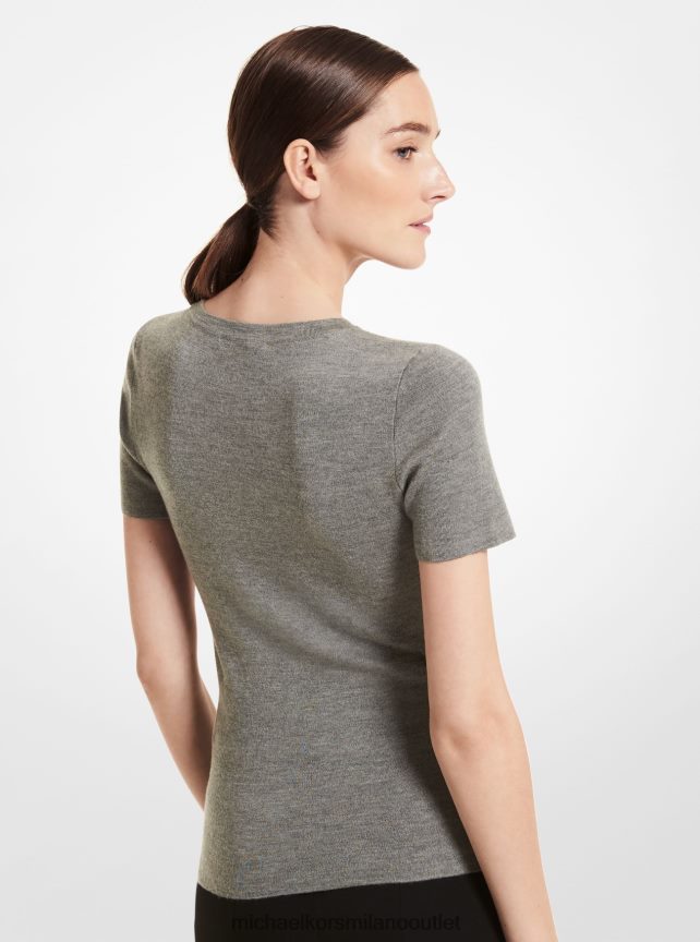 Michael Kors maglia a maniche corte in cashmere della collezione donne banchiere grigio P06L0L3728 vestiario