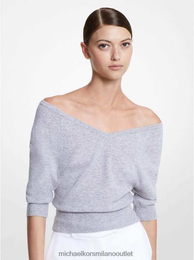 Michael Kors maglione con spalle scoperte in cashmere della collezione donne grigio perla P06L0L3677 vestiario