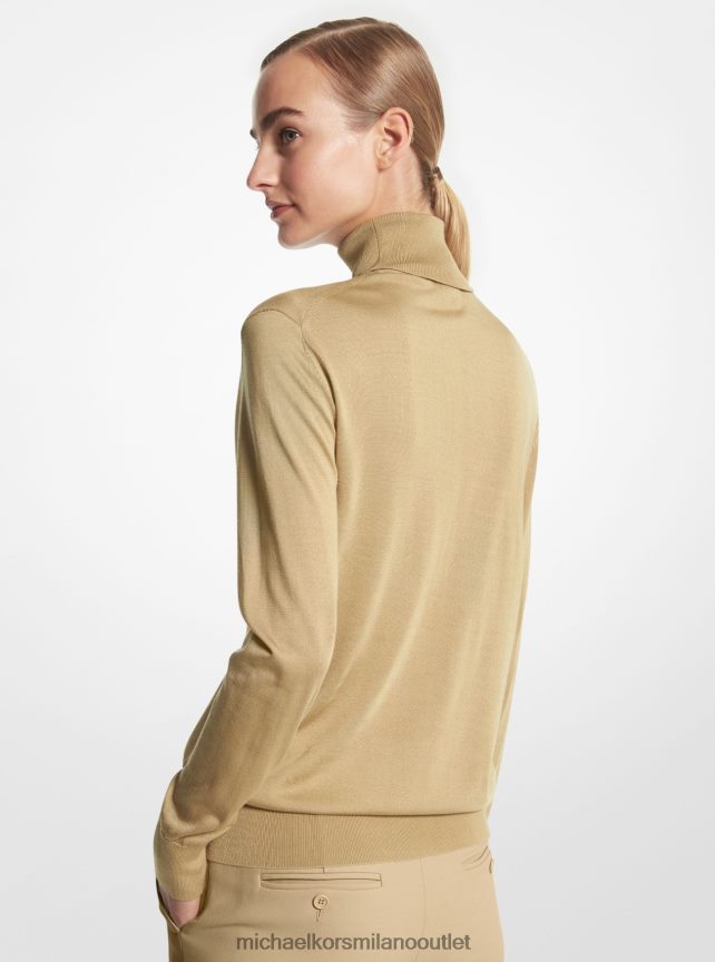 Michael Kors maglione dolcevita in seta leggerissima della collezione Joan donne duna P06L0L3527 vestiario