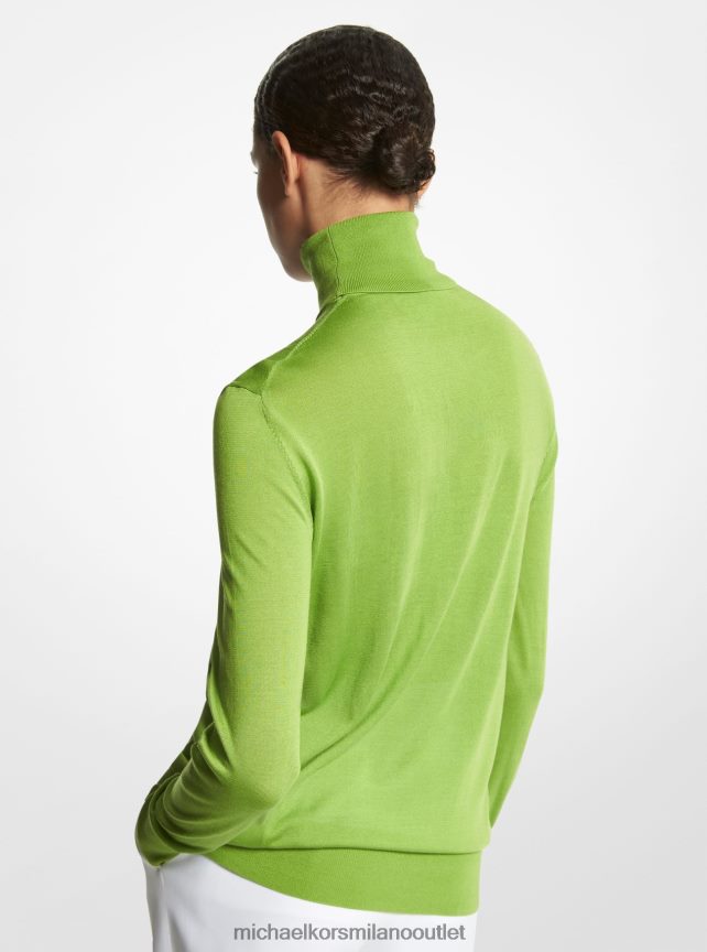 Michael Kors maglione dolcevita in seta leggerissima della collezione Joan donne lime P06L0L3525 vestiario