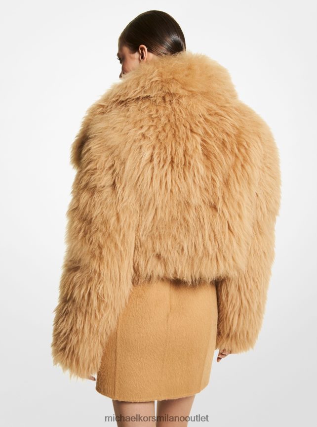 Michael Kors bolero in shearling lavorato a maglia della collezione donne cammello P06L0L3629 vestiario