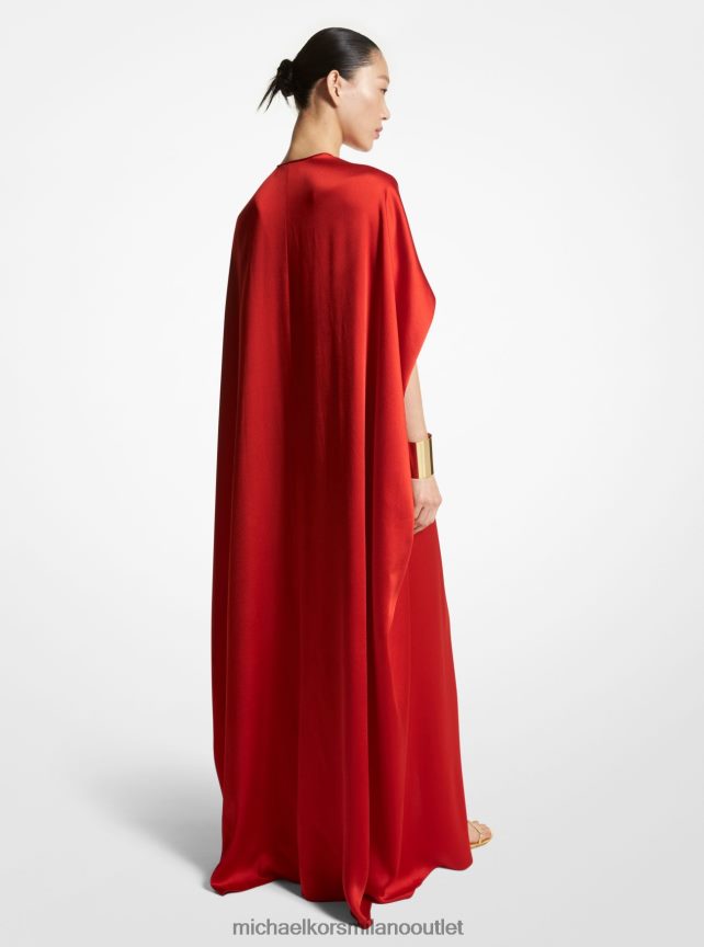 Michael Kors caftano di collezione in raso martellato donne papavero P06L0L3475 vestiario