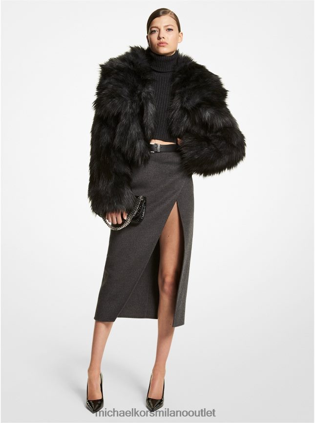 Michael Kors collezione bolero in finta volpe donne carbone P06L0L3651 vestiario