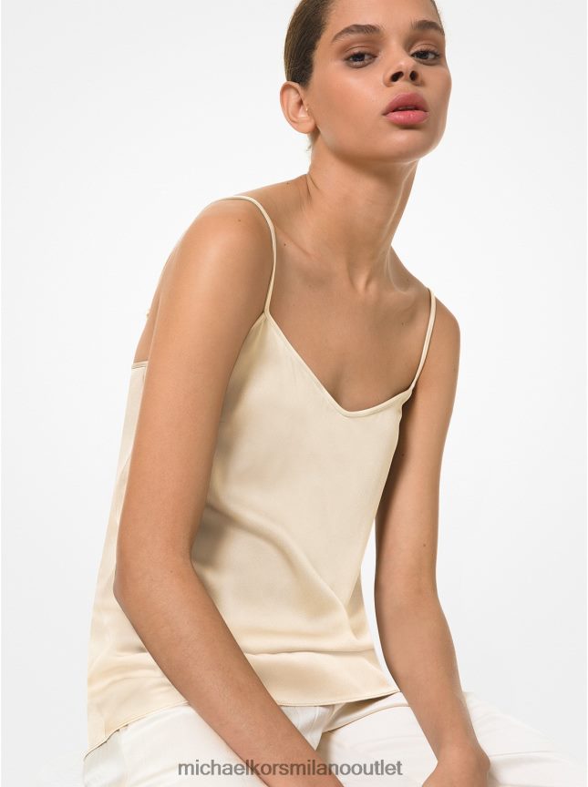 Michael Kors collezione canotta in charmeuse di raso donne ecru P06L0L3745 vestiario