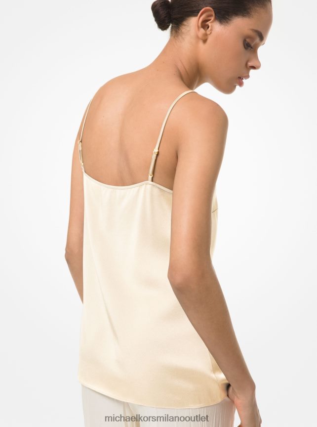 Michael Kors collezione canotta in charmeuse di raso donne ecru P06L0L3745 vestiario