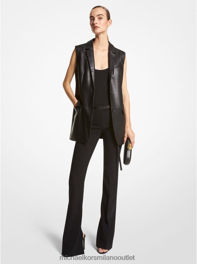 Michael Kors gilet in pelle plonge della collezione donne nero P06L0L3410 vestiario