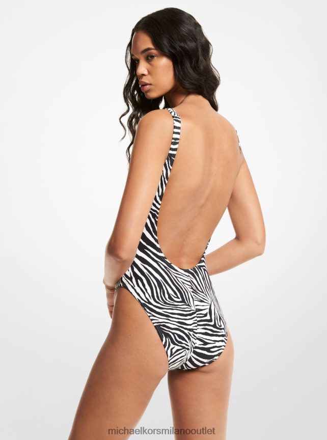 Michael Kors costume da bagno zebrato con scollatura sul retro donne zebra P06L0L567 vestiario
