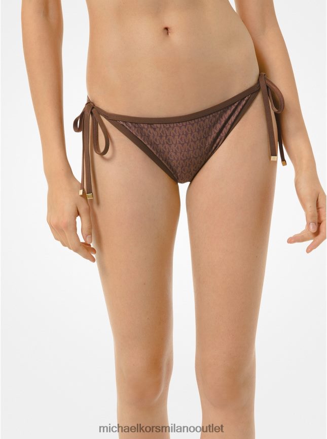 Michael Kors slip bikini con logo donne cioccolato P06L0L562 vestiario