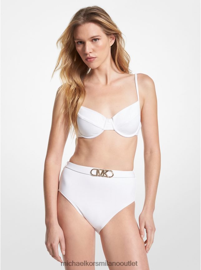 Michael Kors top bikini in nylon elasticizzato con ferretto donne bianco P06L0L529 vestiario