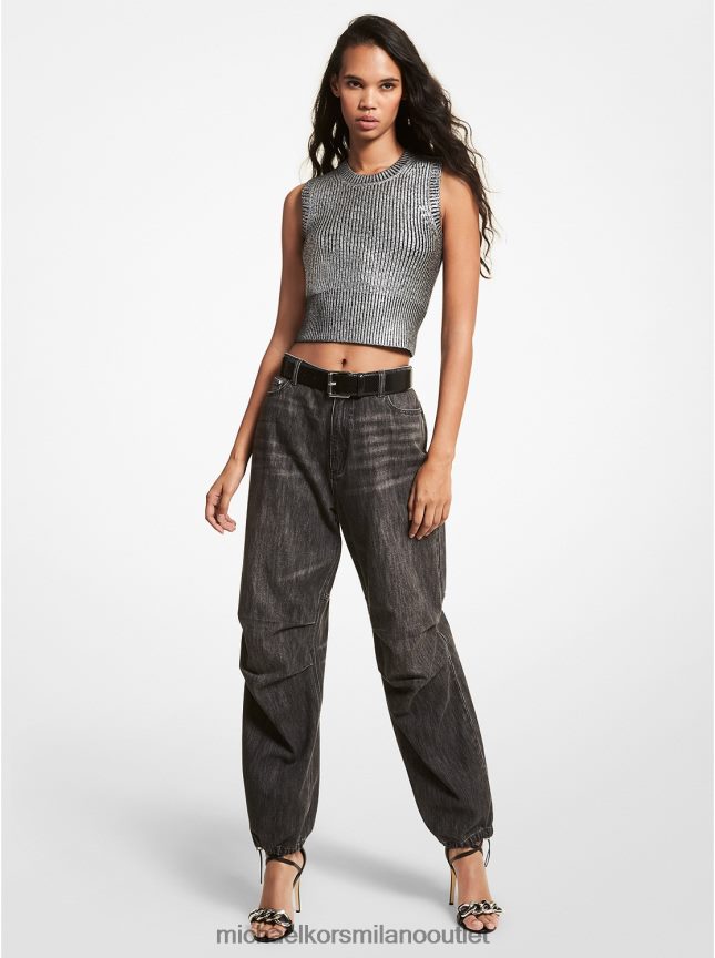 Michael Kors jeans in denim a gamba larga donne carbone P06L0L510 vestiario