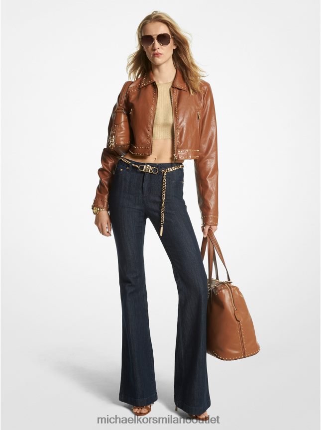 Michael Kors jeans svasati in denim elasticizzato con cintura donne risciacquo P06L0L485 vestiario