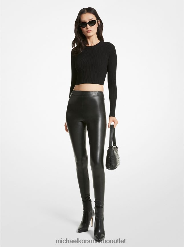 Michael Kors leggings in ecopelle elasticizzata donne nero P06L0L521 vestiario
