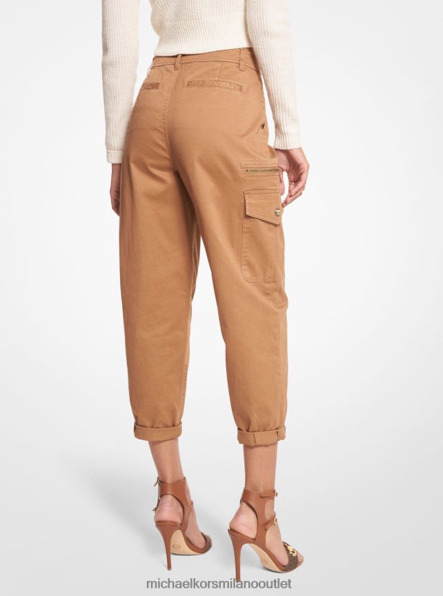 Michael Kors pantalone cargo in cotone elasticizzato donne buccia P06L0L496 vestiario