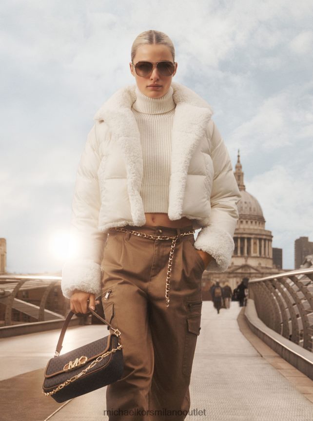 Michael Kors pantalone cargo in cotone elasticizzato donne oliva P06L0L495 vestiario