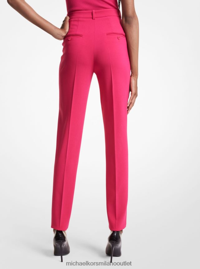 Michael Kors pantaloni a sigaretta a vita alta della collezione Samantha in crêpe stretch di ciottoli donne fucsia P06L0L3643 vestiario