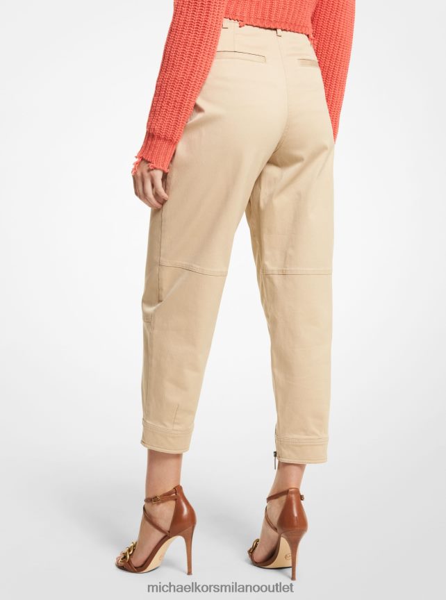 Michael Kors pantaloni cargo in cotone elasticizzato donne cachi P06L0L508 vestiario