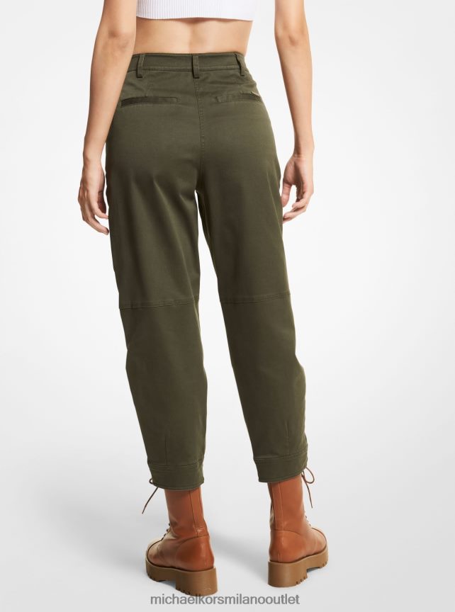 Michael Kors pantaloni cargo in cotone elasticizzato donne edera P06L0L507 vestiario