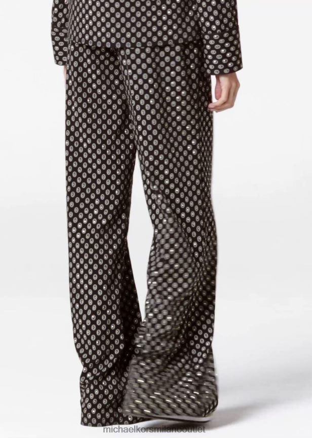 Michael Kors pantaloni del pigiama con medaglioni borchiati donne nero/osso P06L0L520 vestiario