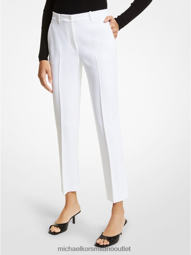 Michael Kors pantaloni della collezione Samantha in doppio crêpe zibellino donne bianco ottico P06L0L3657 vestiario