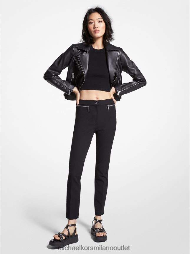 Michael Kors pantaloni in crêpe elasticizzato donne nero P06L0L502 vestiario