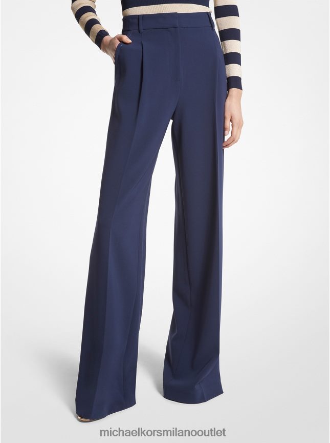 Michael Kors pantaloni larghi in crêpe donne blu notte P06L0L487 vestiario