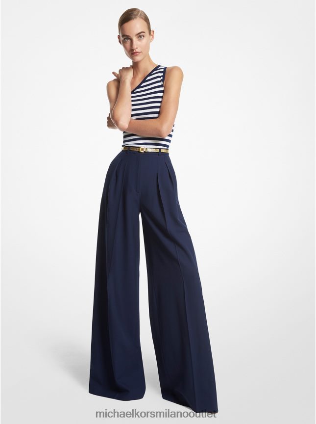 Michael Kors pantaloni palazzo di collezione in gabardine di lana tessuto donne Marina Militare P06L0L3659 vestiario