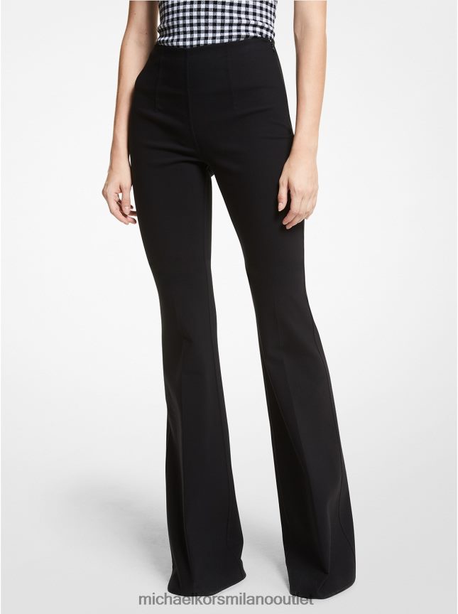 Michael Kors pantaloni svasati della collezione Brooke in cotone stretch donne nero P06L0L3740 vestiario