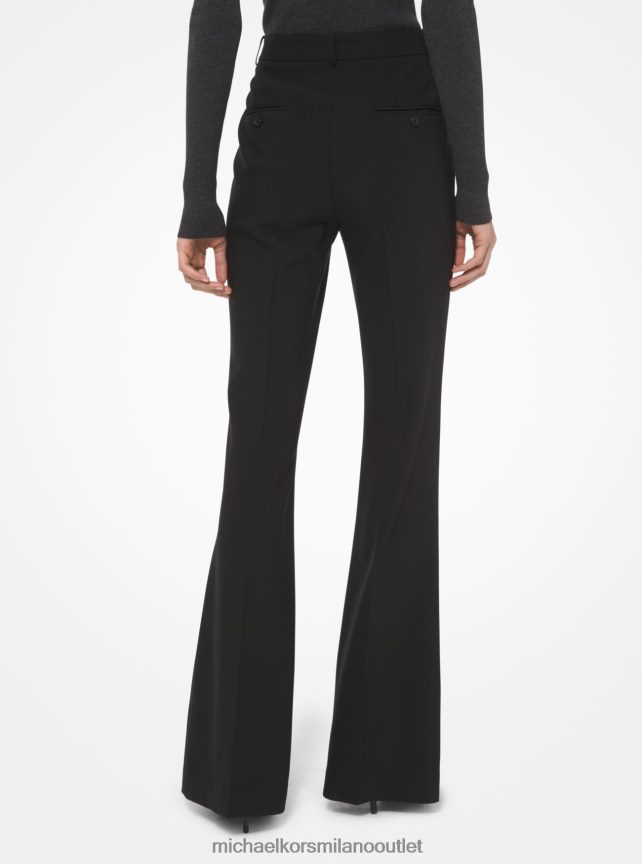 Michael Kors pantaloni svasati della collezione Charlie in crêpe stretch di ciottoli donne nero P06L0L3727 vestiario