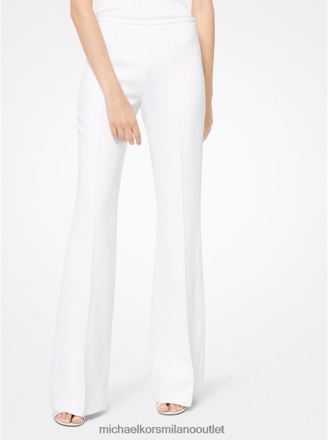 Michael Kors pantaloni svasati della collezione in doppio crêpe-zibellino donne bianco ottico P06L0L3718 vestiario