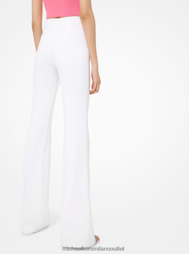 Michael Kors pantaloni svasati della collezione in doppio crêpe-zibellino donne bianco ottico P06L0L3722 vestiario