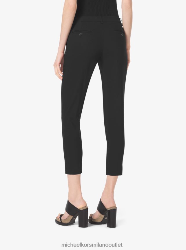 Michael Kors pantalone di collezione in gabardine di lana stretch donne nero P06L0L3697 vestiario