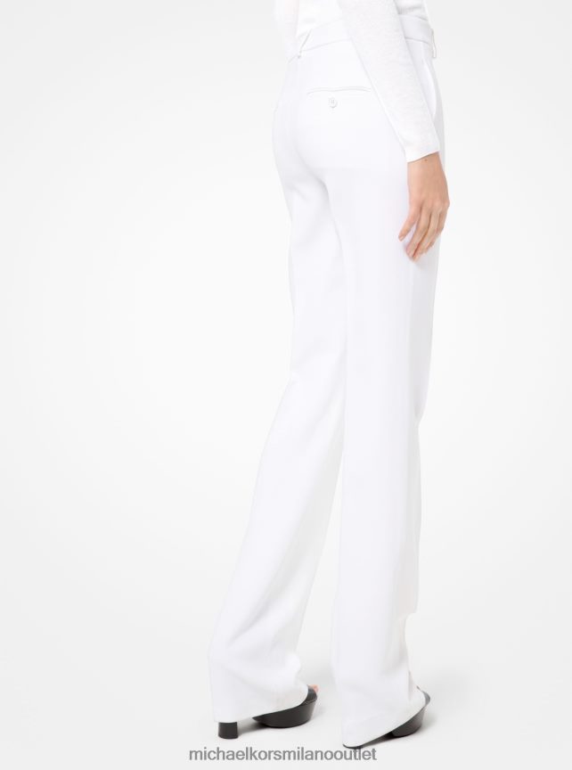 Michael Kors pantaloni della collezione Hansen in doppio crêpe zibellino donne bianco ottico P06L0L3711 vestiario