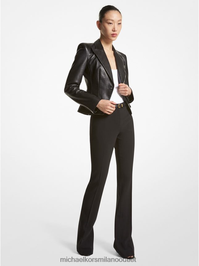 Michael Kors pantaloni della collezione Yasmeen in crêpe con polsini spaccati donne nero P06L0L3578 vestiario