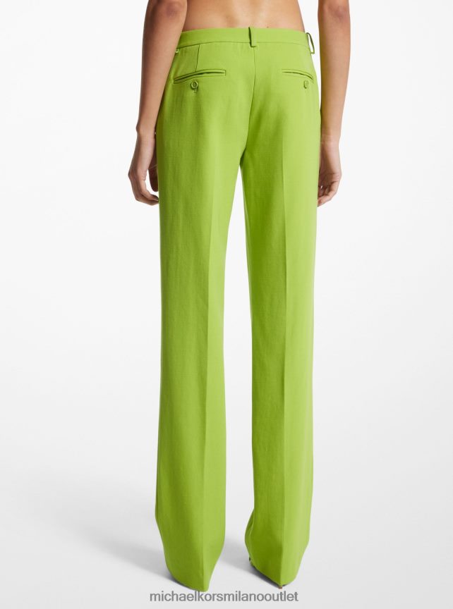 Michael Kors pantaloni della collezione carolyn in gabardine di lana donne lime P06L0L3530 vestiario