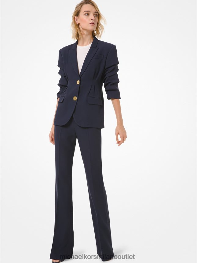 Michael Kors pantaloni di collezione a zampa in doppio crêpe zibellino donne mezzanotte P06L0L3725 vestiario