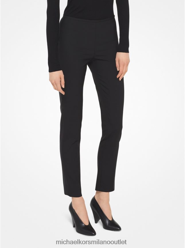 Michael Kors pantaloni di collezione in gabardina di lana stretch donne nero P06L0L3696 vestiario