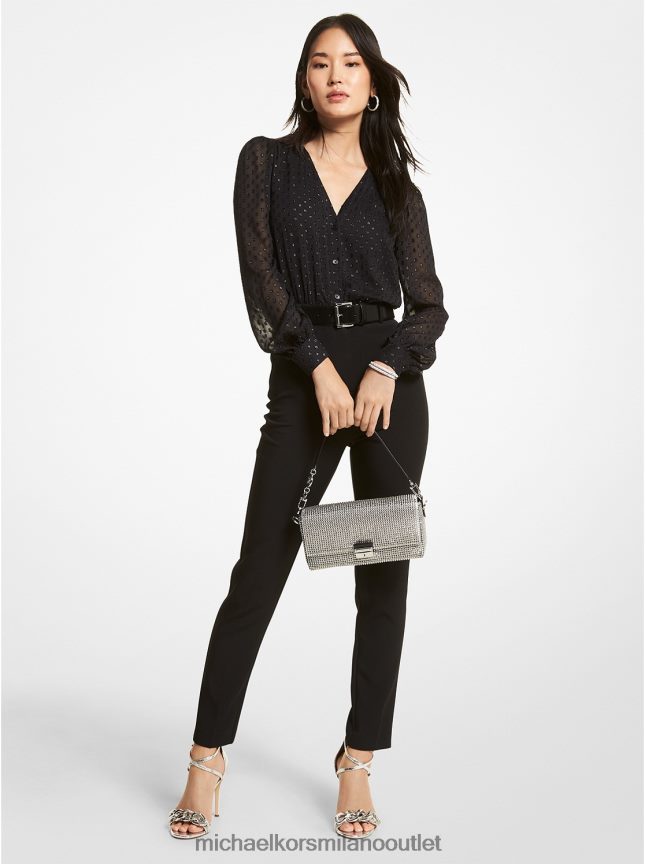 Michael Kors Tuta jacquard e crêpe a pois donne nero P06L0L635 vestiario