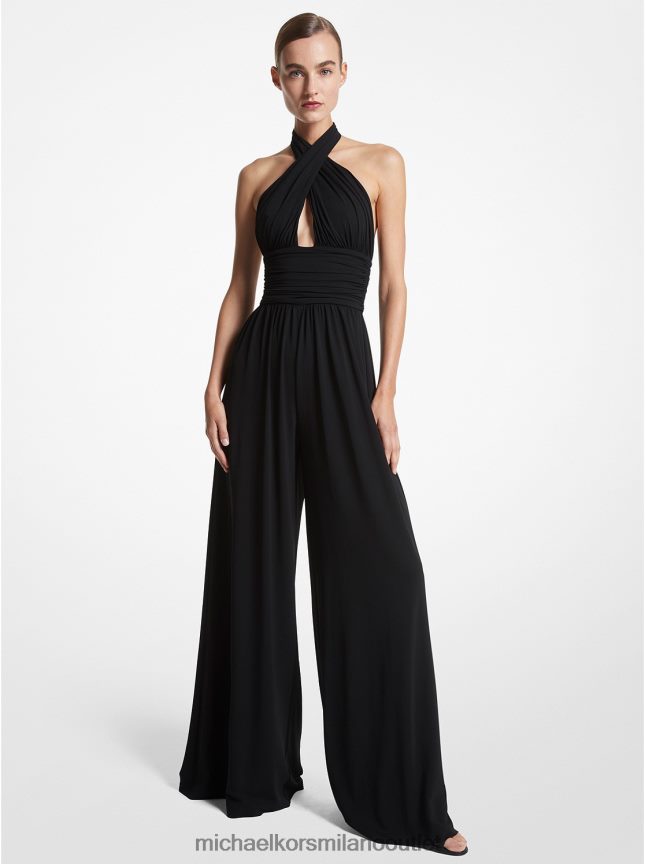 Michael Kors tuta allacciata alla caviglia in jersey elasticizzato della collezione donne nero P06L0L3660 vestiario