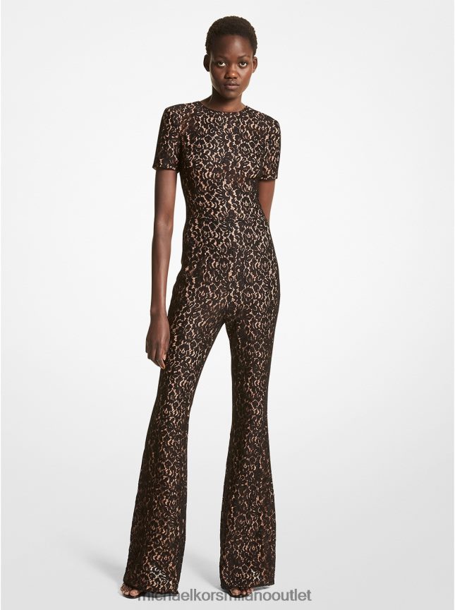 Michael Kors tuta della collezione in pizzo floreale cordonato donne nero P06L0L3648 vestiario