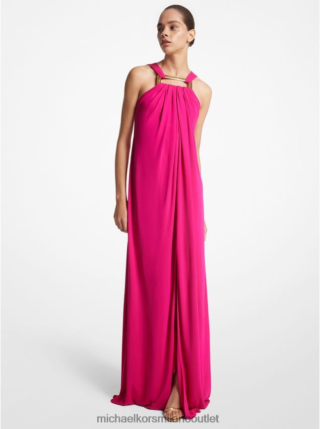 Michael Kors Abito con collana in jersey crêpe della collezione donne fucsia P06L0L3515 vestiario