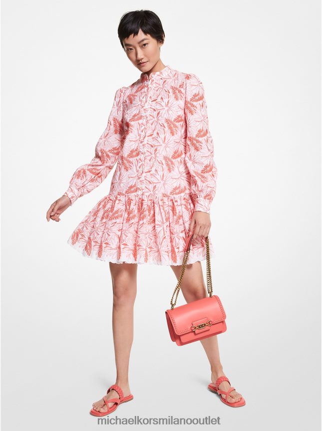Michael Kors Abito in spugna di cotone biologico tie-dye donne corallo flamenco P06L0L145 vestiario