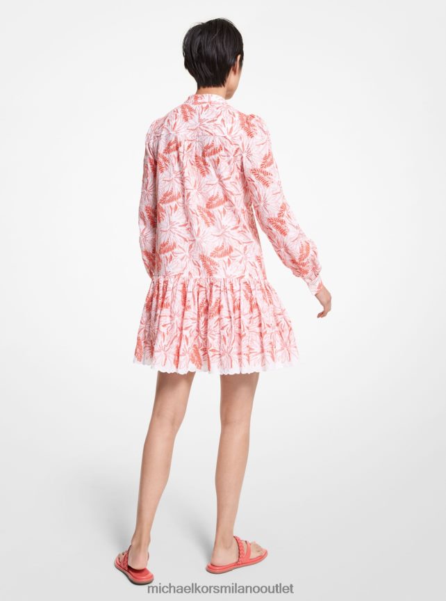 Michael Kors Abito in spugna di cotone biologico tie-dye donne corallo flamenco P06L0L145 vestiario