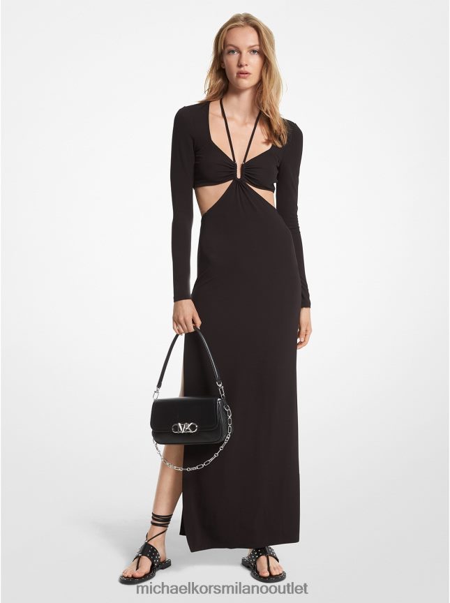Michael Kors Abito maxi con taglio in jersey opaco donne nero P06L0L64 vestiario