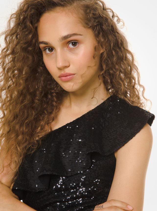 Michael Kors Abito monospalla in paillettes donne nero P06L0L182 vestiario