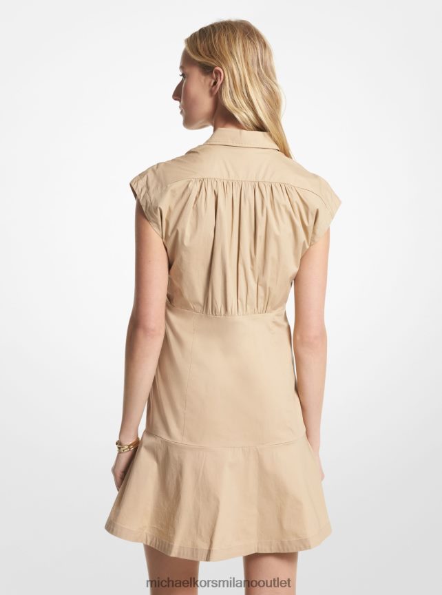 Michael Kors Chemisier in popeline di cotone organico stretch donne cachi P06L0L16 vestiario