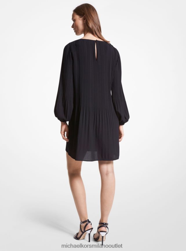 Michael Kors Miniabito in crêpe plissettato donne nero P06L0L8 vestiario